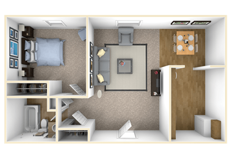 a floor plan of our studio apartment at university of akron